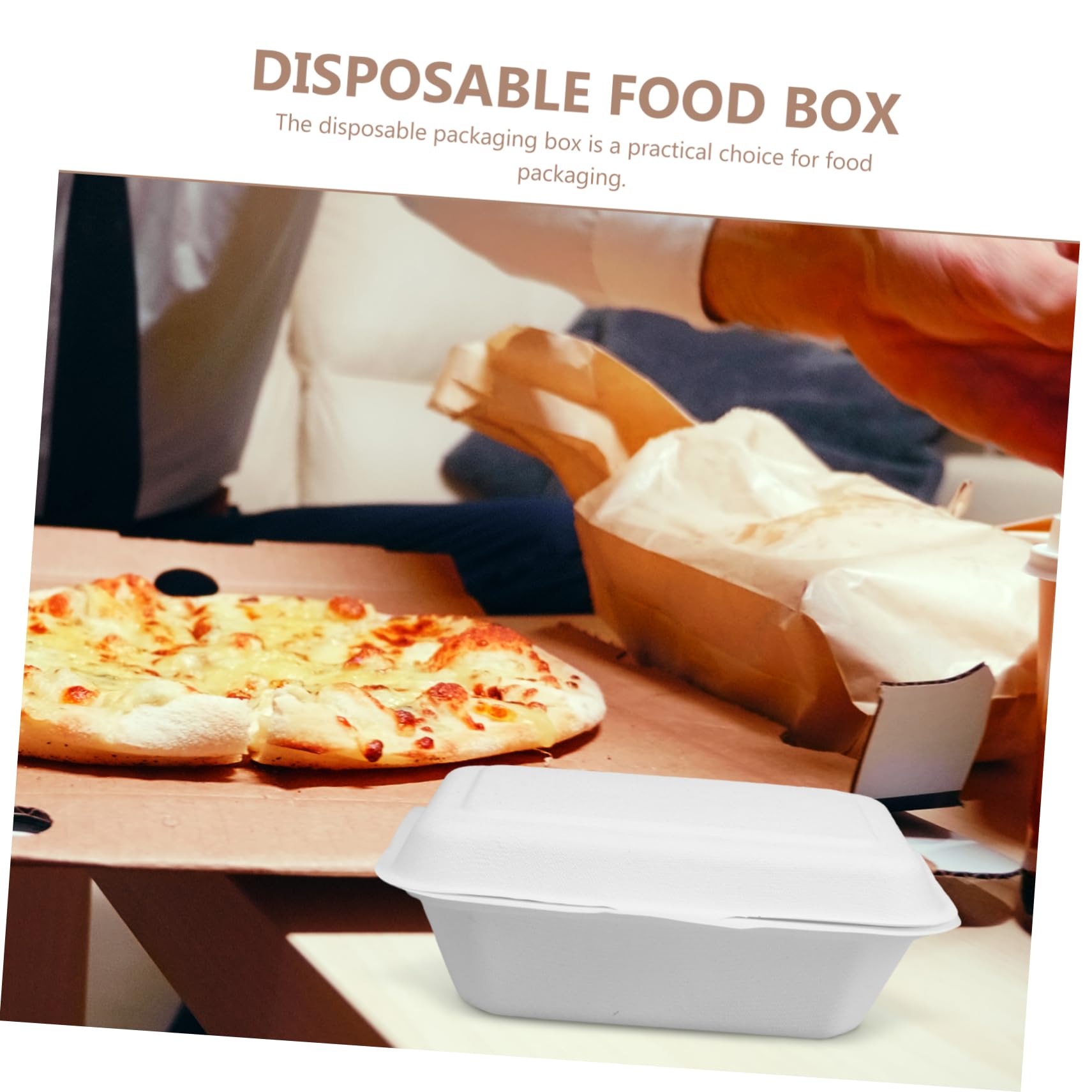 SOLUSTRE 100piezas Cajas De Comida Desechables Biodegradables Envases Para Comida Para Llevar Recipientes Prácticos Para Snacks Hamburguesas y Frutas Ecológicos y Seguros Para Alimentos