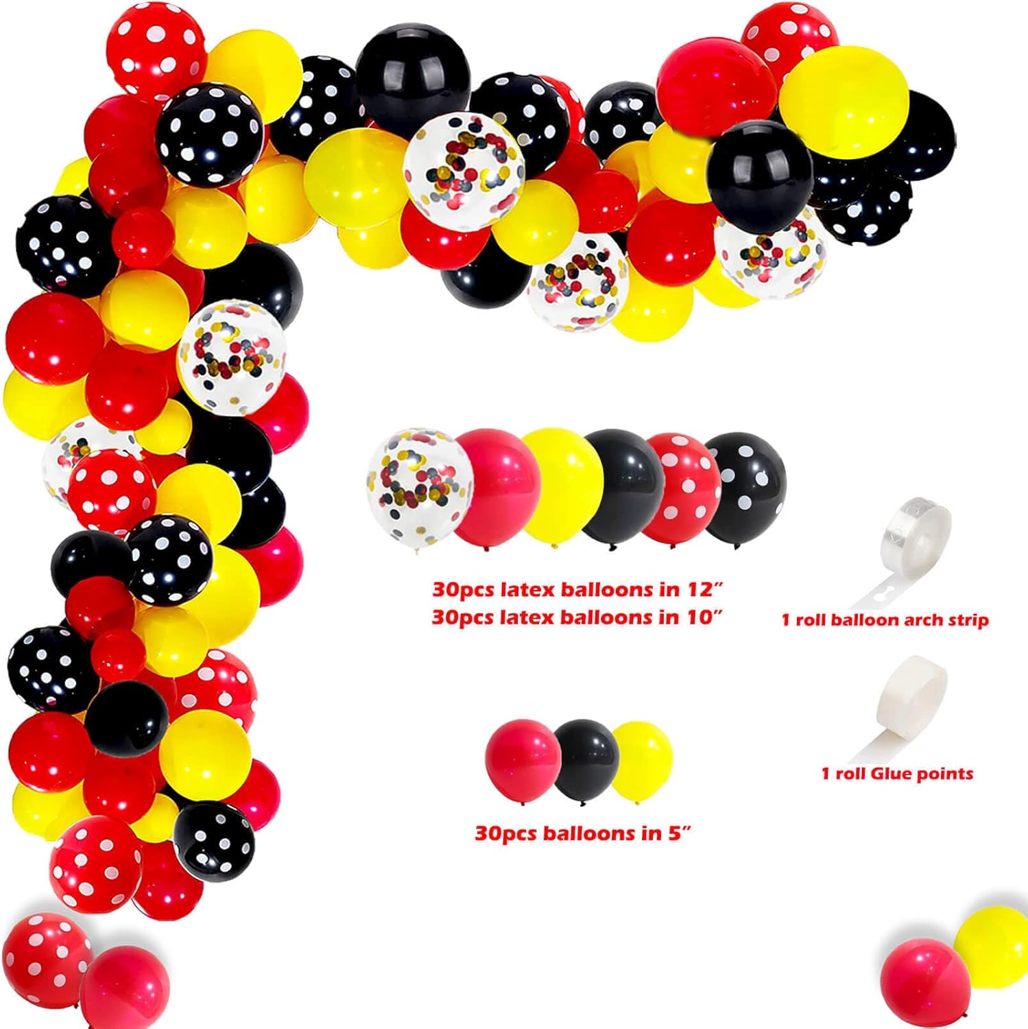 222 Pcs Red Cartoon 4th Birthday Party Supplies Decoration - Four Dessert Plates Cups Tablecover Cake Cupcake Toppers Banner Balloons Arch Kit for Boys 4 Years Old Birthday Party Favor