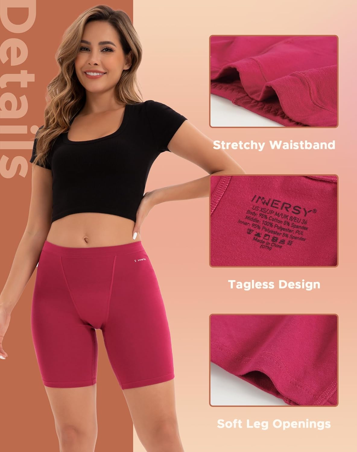 INNERSY Women's Period Underwear Heavy Flow Leakproof Boyshorts Menstrual Panties - Image 5