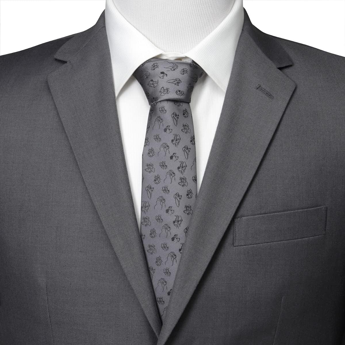 Cufflinks Inc. Dog Print Gray Men's Tie