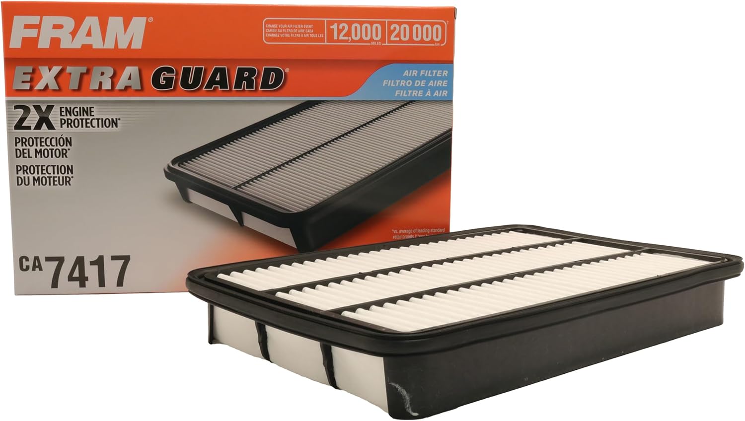 FRAM Extra Guard CA7417 Replacement Engine Air Filter for Select Isuzu and Toyota Models, Provides Up to 12 Months or 12,000 Miles Filter Protection