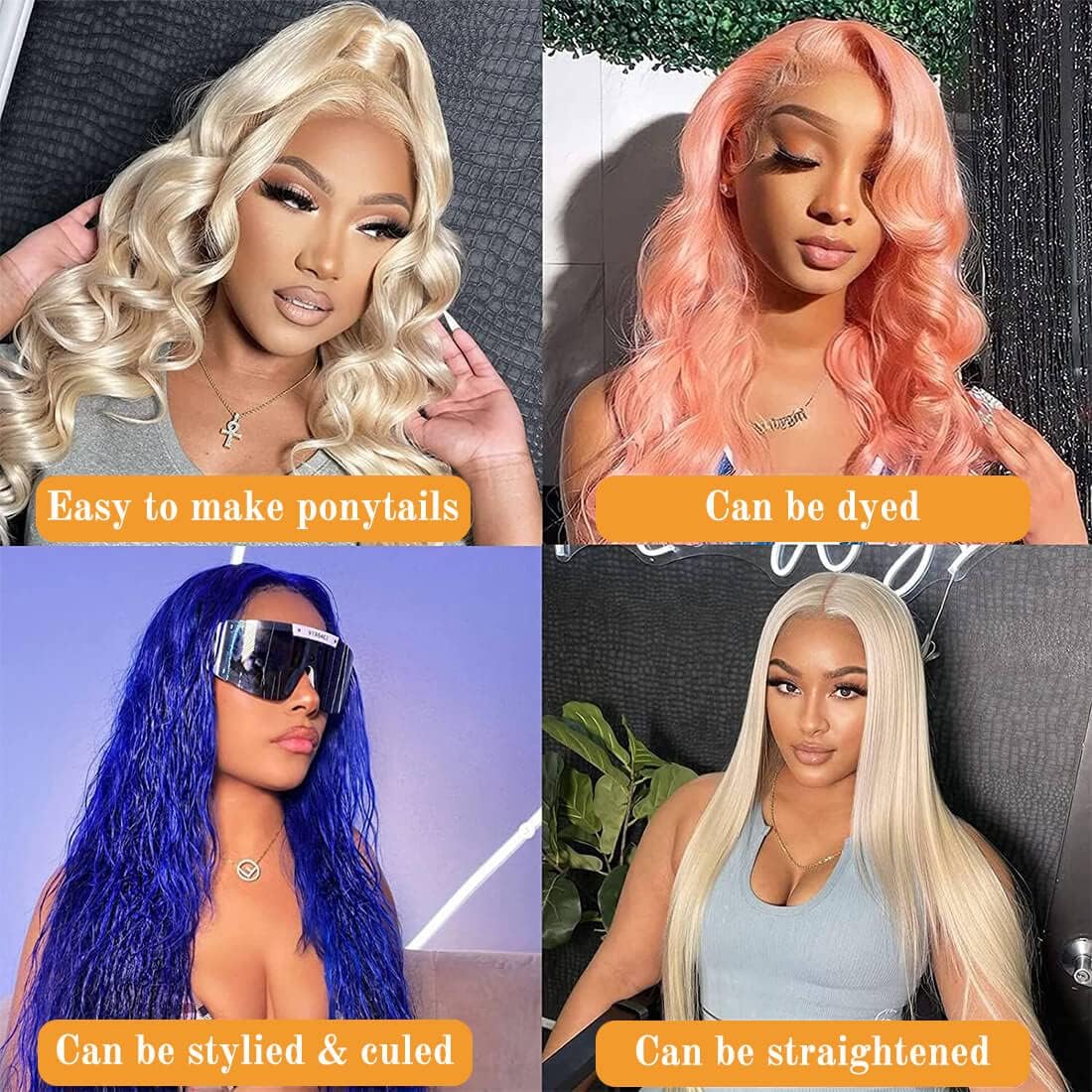 ShengCai 613 13x6 Lace Front Wig Human Hair 200 Density 613 Lace Front Wig Human Hair Body Wave Blonde HD Lace Front Wigs Pre Plucked 32 Inch