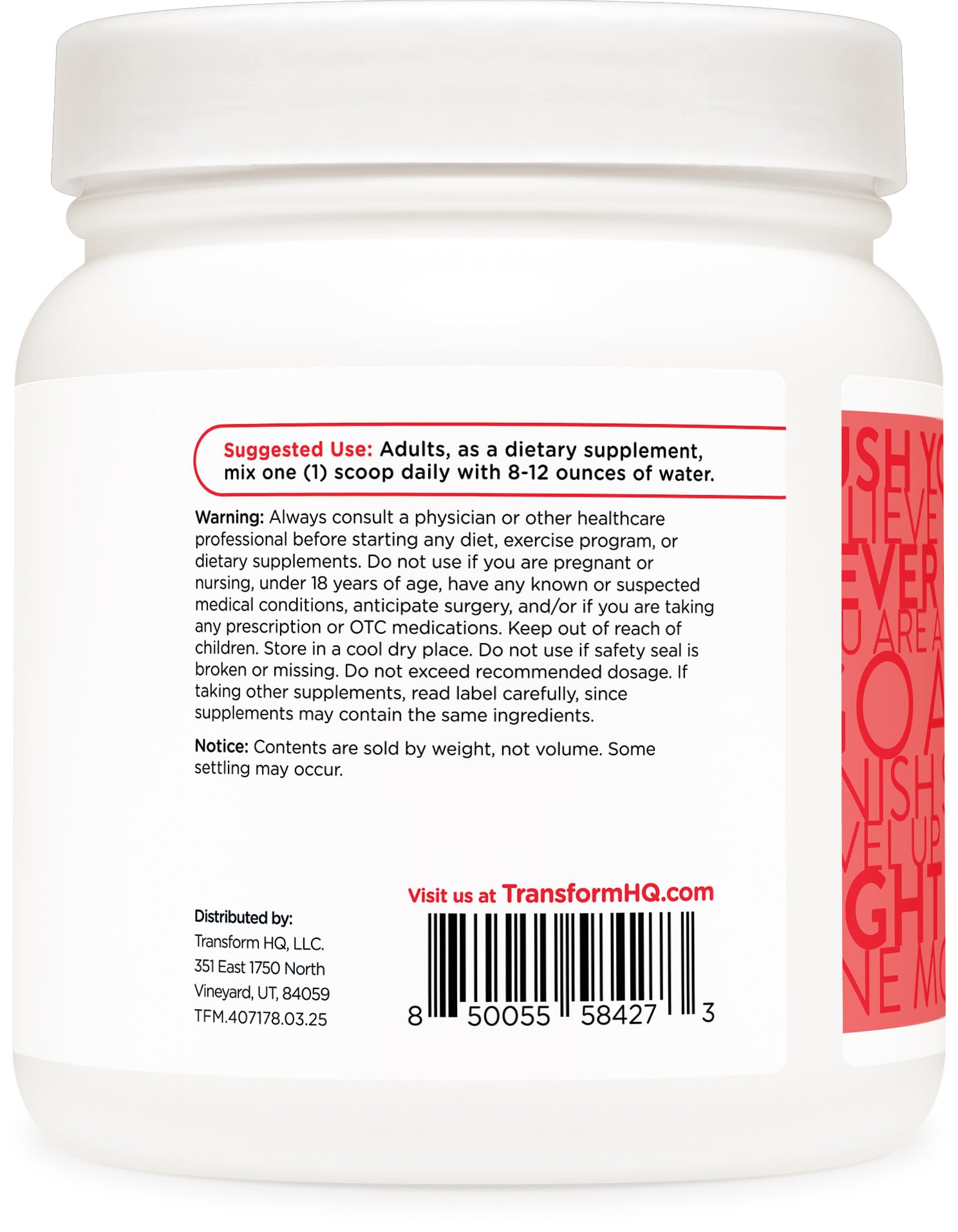 TransformHQ L-Glutamine Powder (Strawberry Lemonade) 500 Grams, Gluten-Free — Amazon image 3