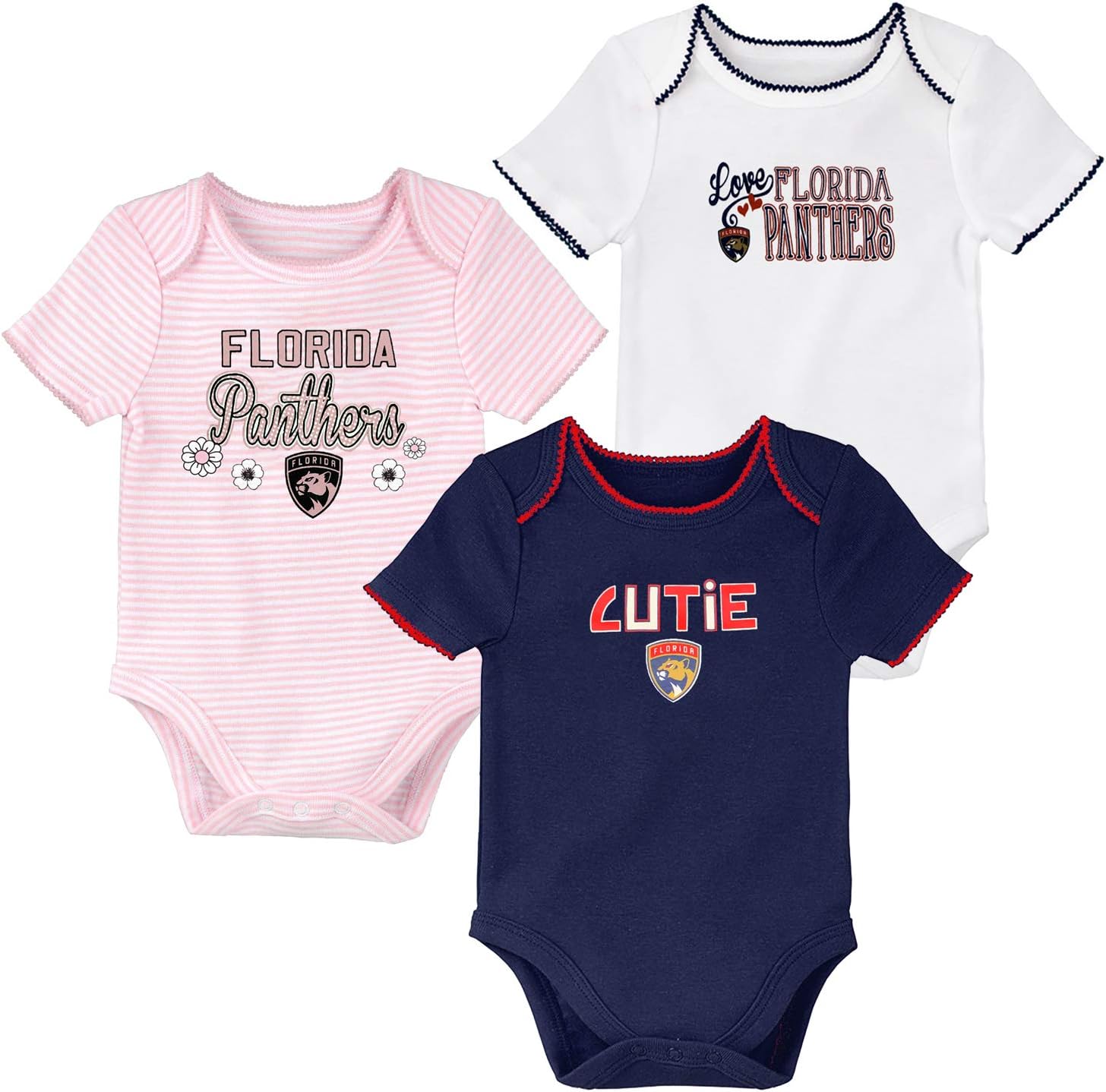 Outerstuff NHL Newborn Infants Girls 3rd Period 3 Piece Creeper Bodysuit Set : Sports & Outdoors