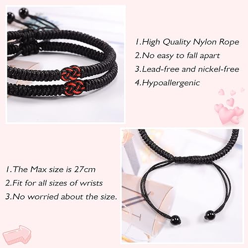 Miniatura 4 de PZXHRY Pulsera de mejores amigos, pulseras rojas de cadena del destino para amigos, pulseras de amistad a juego de larga distancia, regalos para