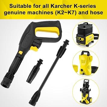 Replacement Pressure Washer Gun with Extension Wand, for Replacing Karcher Electric Pressure Washers Handle,Suitable for Replacing all Karcher K-series Hoses(K2~K7)2175PSI
