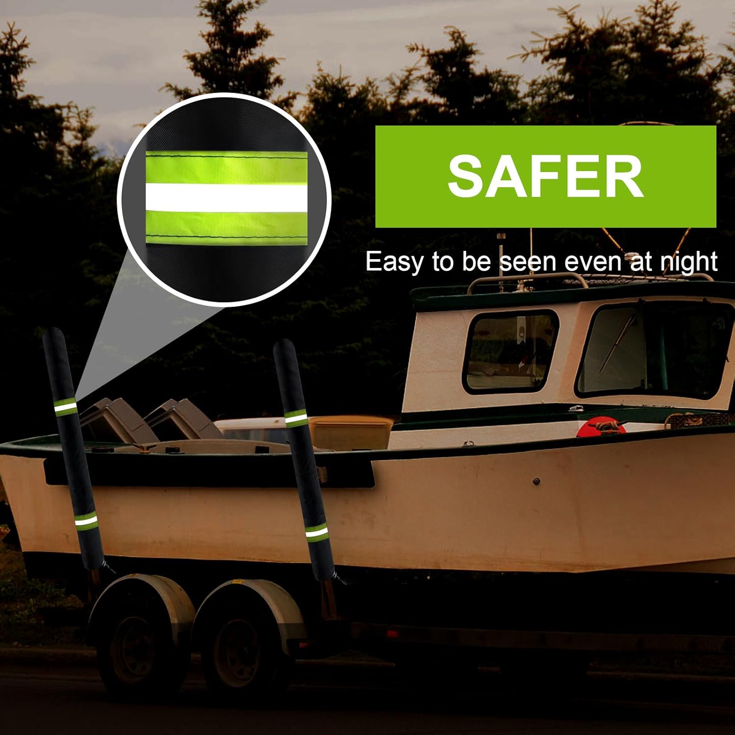 48" Boat Trailer Guide Pole Pad and Cover & Trailer Guides Poles Pads for Pontoon Boat Lift Jet Ski Fishing Boat Sailboat Trailer 48 Inch Waterproof Heavy Duty UV Fade Proof Canvas & Set of Two