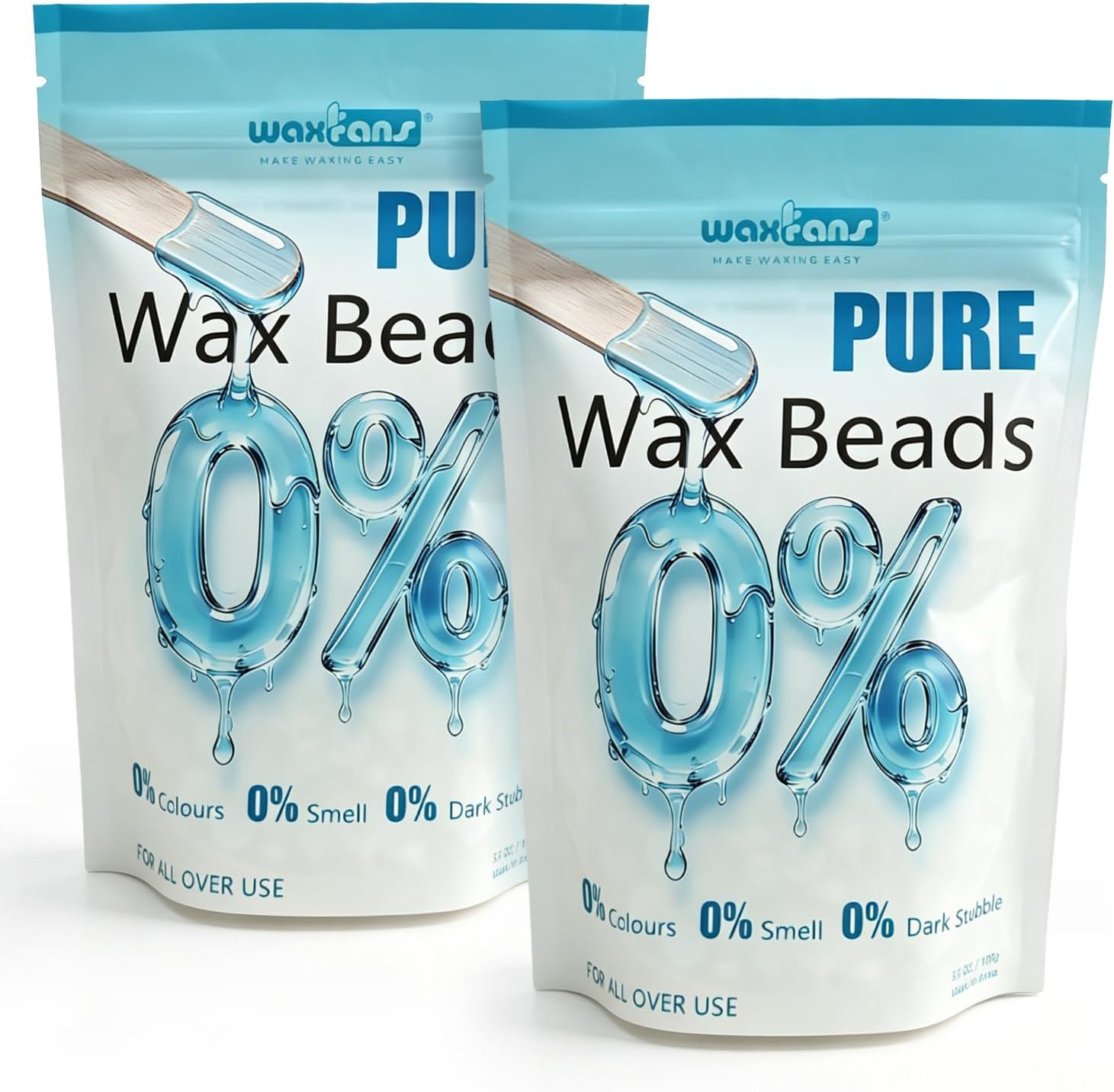 Waxfans 0.44lb Pure Wax Beads for Sensitive Skin – Hard Wax Beads for Hair Removal, Cera para Depilar, Bikini Wax & Brazilian Wax – 0% Colours, 0% Smell, All-Over Use