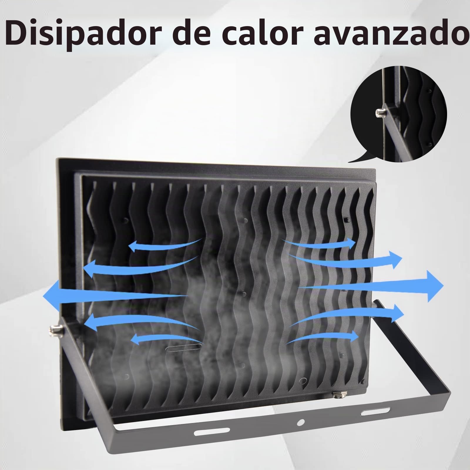 300W Focos LED Exterior 6000K Blanco Frío 1 Pcs | 30000LM IP65 Impermeable, Foco Exterior Seguridad con Alta Luminosidad para Jardín, Patio, Garaje, Terraza