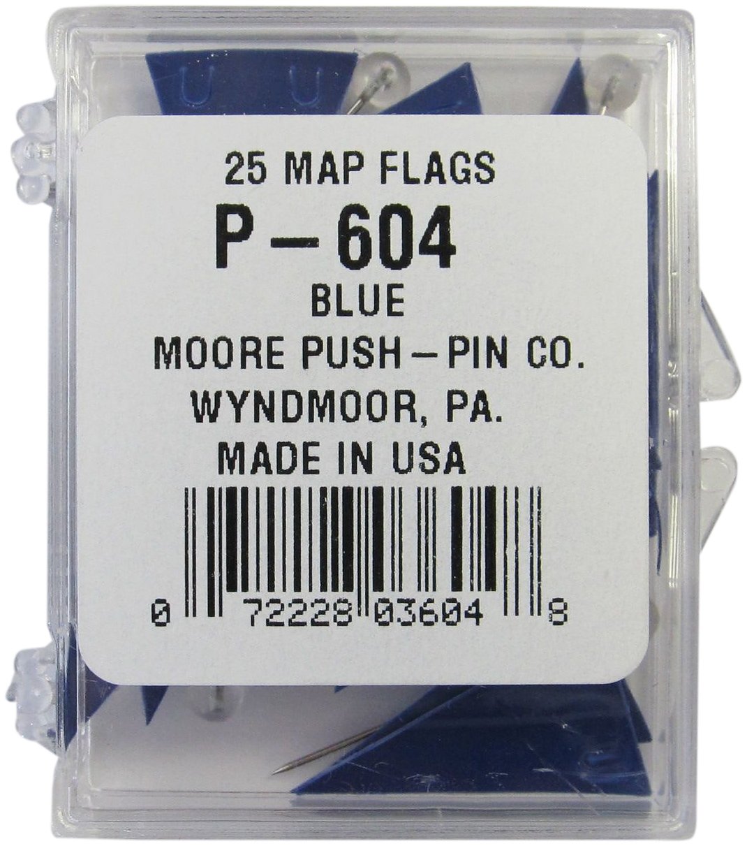 Moore Push-PinDark Blue Pennant Map Flags (P-604)