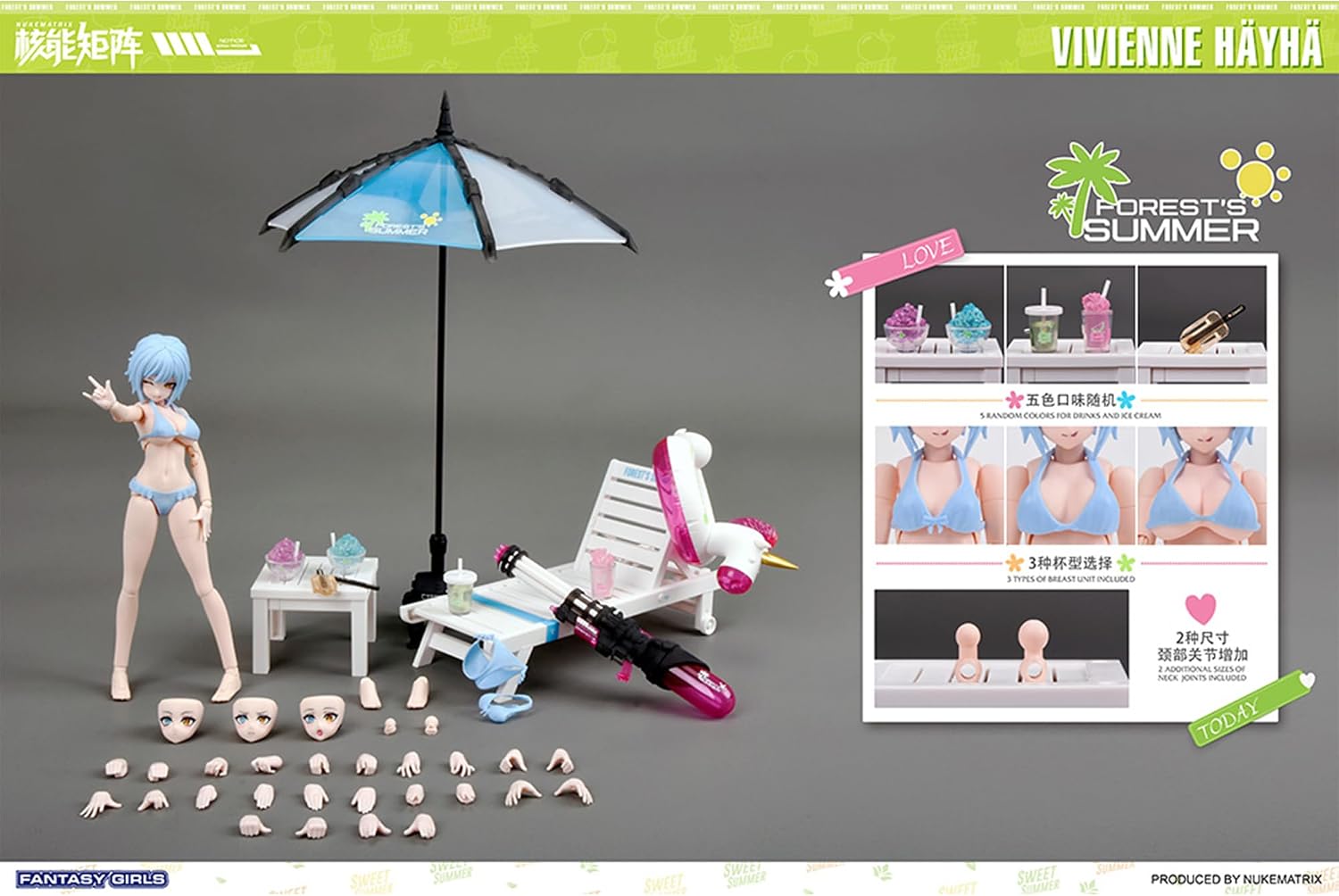 Nuke Matrix 1/12 Action Figures - Vivian's Summer Shine - 6'',Assembly Kit,Classic Character,Collectible,Age 15 and Above