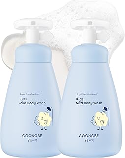 GOONGBE Kids' Mild Body Wash - Korean Kids Body Cleanser - Hydrating & Refreshing Low pH Soft Bubble Foaming with Panthenol and Amino Acids - Allergen Free Scent, 10.1 fl.oz. 2 Pack