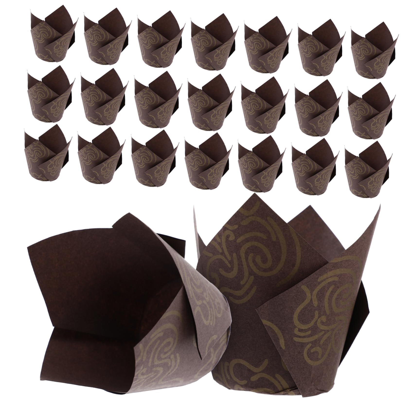 ABOOFAN 2 Sätze Cupcake Förmchen Für Die Küche Tulpen Cupcake Förmchen Quadratisch Aus Karton Einzelne Durchsichtige Roti Brot Backzubehör Kleine 250 Stück * 2
