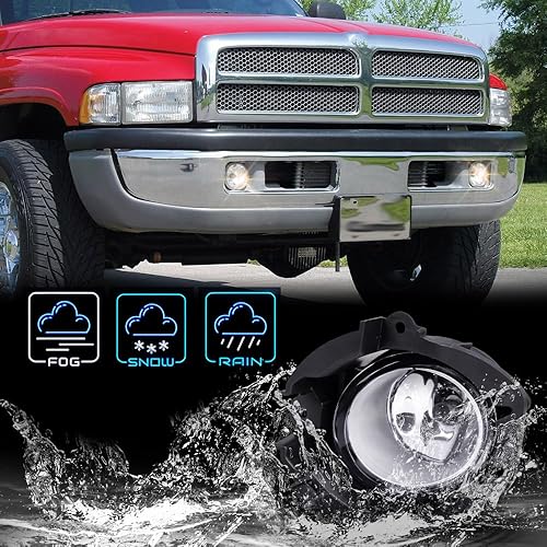 Miniatura 4 de GRAND ORANGE Luces antiniebla para parachoques compatibles con Dodge Ram 15001994-2002 Dodge Ram 2500 3500 19534501 19534601 CH2592109 CH2592109