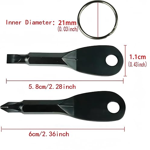 Miniatura 2 de Juego de 2 destornilladores multiherramienta, mini destornillador portátil, regla transportadora de abrebotellas para exteriores