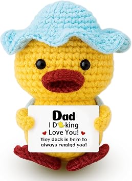 Gag Gifts for Papa Dad Gifts from Daughter Son Funny Duck Ideas Dad Birthday Gift Daddy I Duck Love You Gift Emotional Crochet Animals Positive Ducks