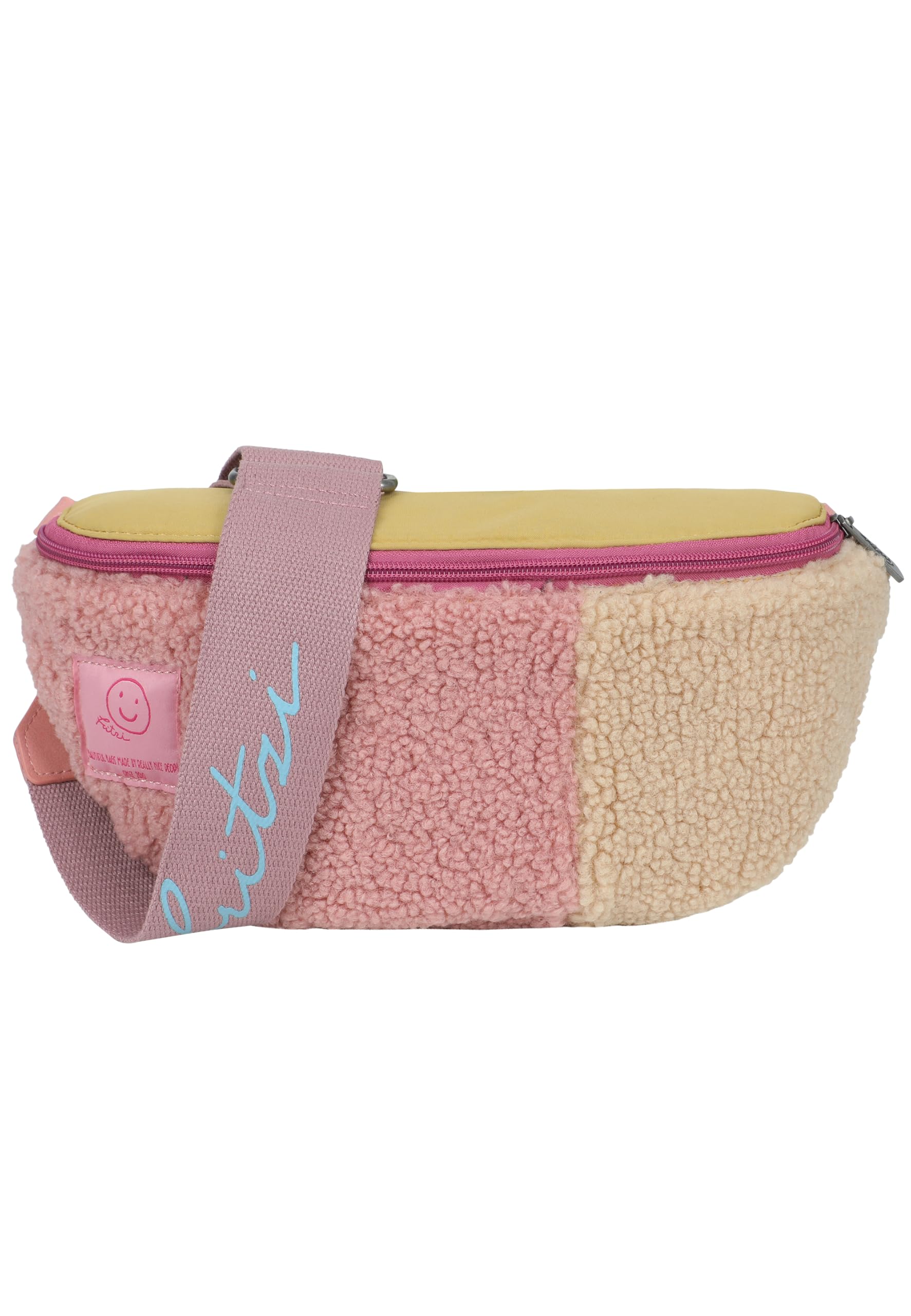 Fritzi Bum Medium Limited Teddy Multi Damen Polyester Bauchtasche Waist Bag Gürteltasche Crossbody Umhängetasche mit Reißverschluss Kunstfell Bunt für Alltag Reisen Freizeit 3 L Mehrfarbig