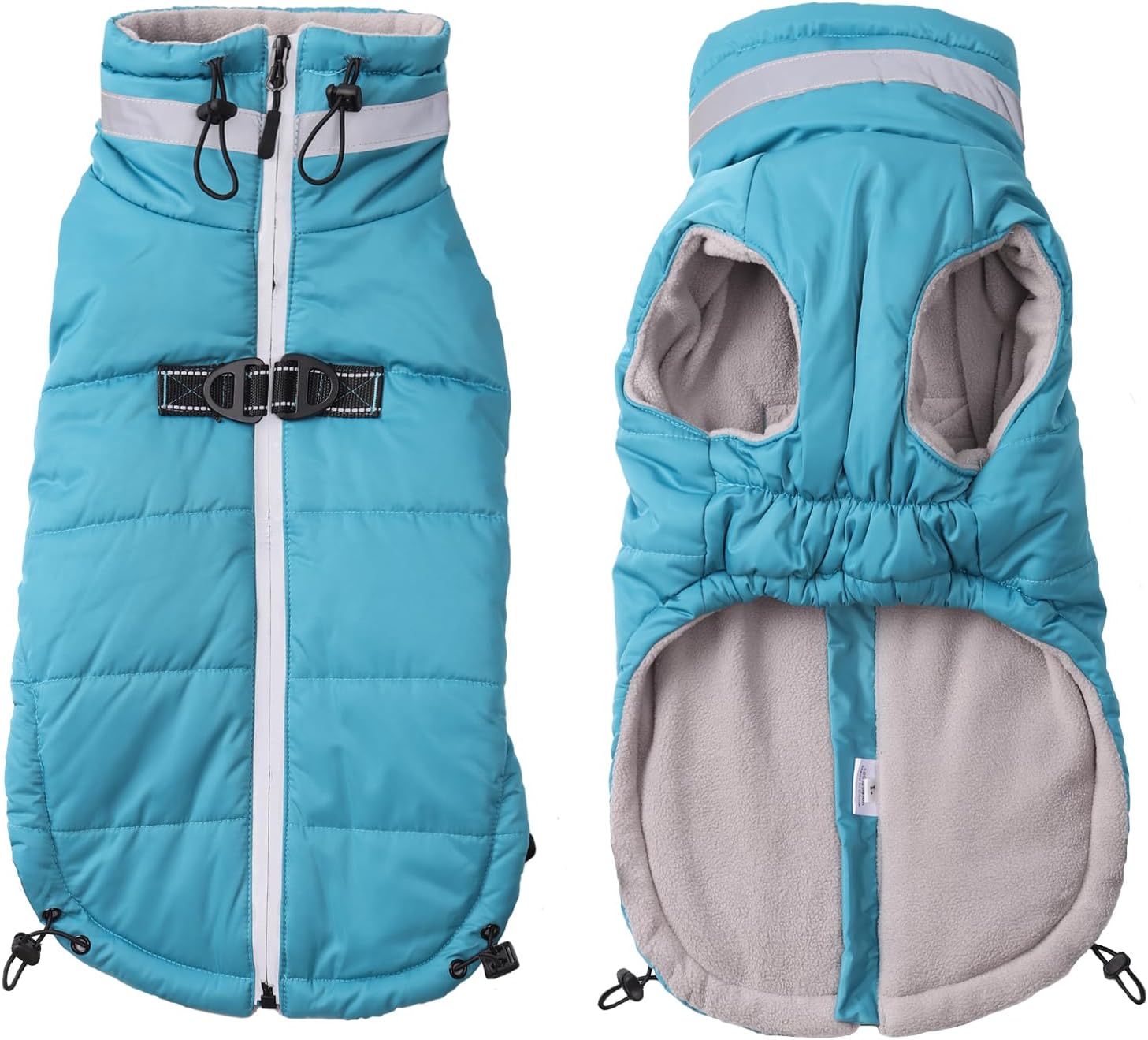 Dog Fleece Coat with D Ring Warm Coats Jackets Dogs Puppy Snowsuit Zipper Closure