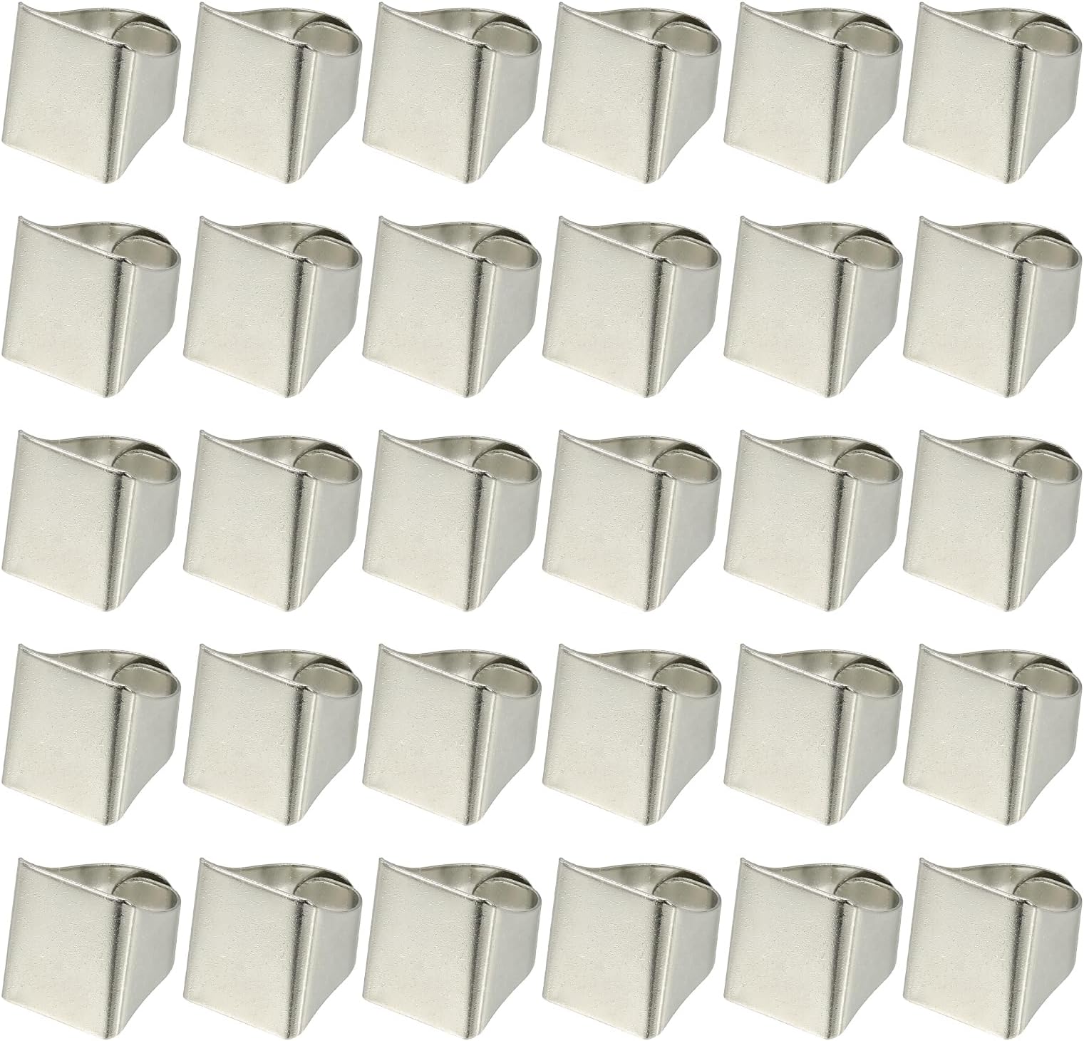 PATIKIL Brass Ring Blanks, 17x19.5mm 30 Pcs Adjustable Finger Ring Blank Base Rectangle Ring Flat Pad Tray for Jewelry Making Finding DIY Carvings, White