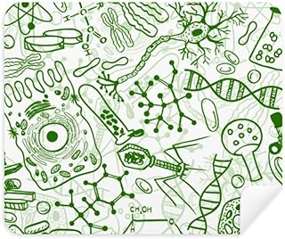 Green Microscope Cells Structure Biological Cleaning Cloth Screen Cleaner 2pcs Suede Fabric