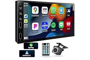 7 Inch Double Din Car Stereo with Bluetooth for Apple CarPlay and Android Auto