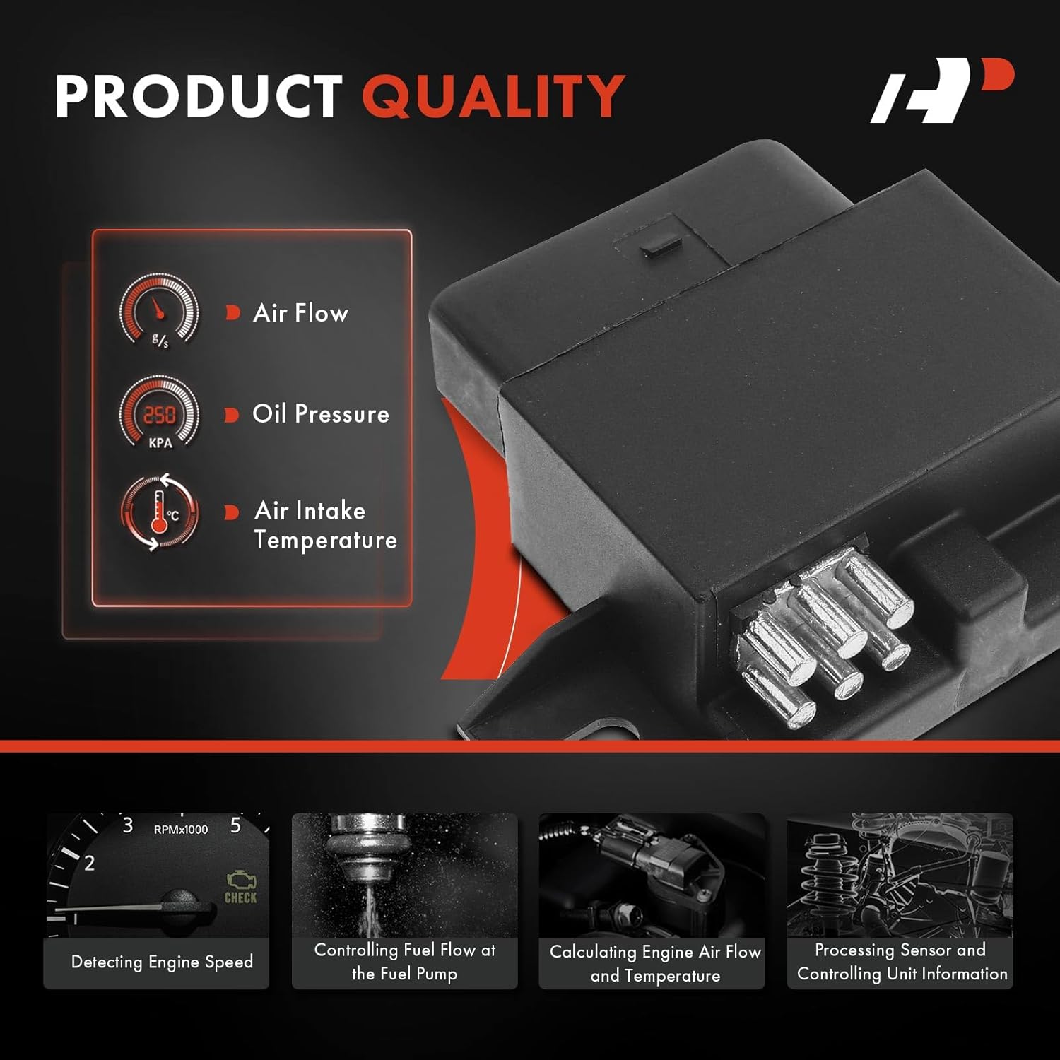 A-Premium Fuel Injection Control Module Compatible with Audi A4 2009-2012, A4 Quattro 2009-2012, A5 2010-2011, Q5 2009-2012, S4 2010-2012, S5 2008-2011, 1.8L 2.0L 3.0L 3.2L 4.2L, Replace# 8K0906093G