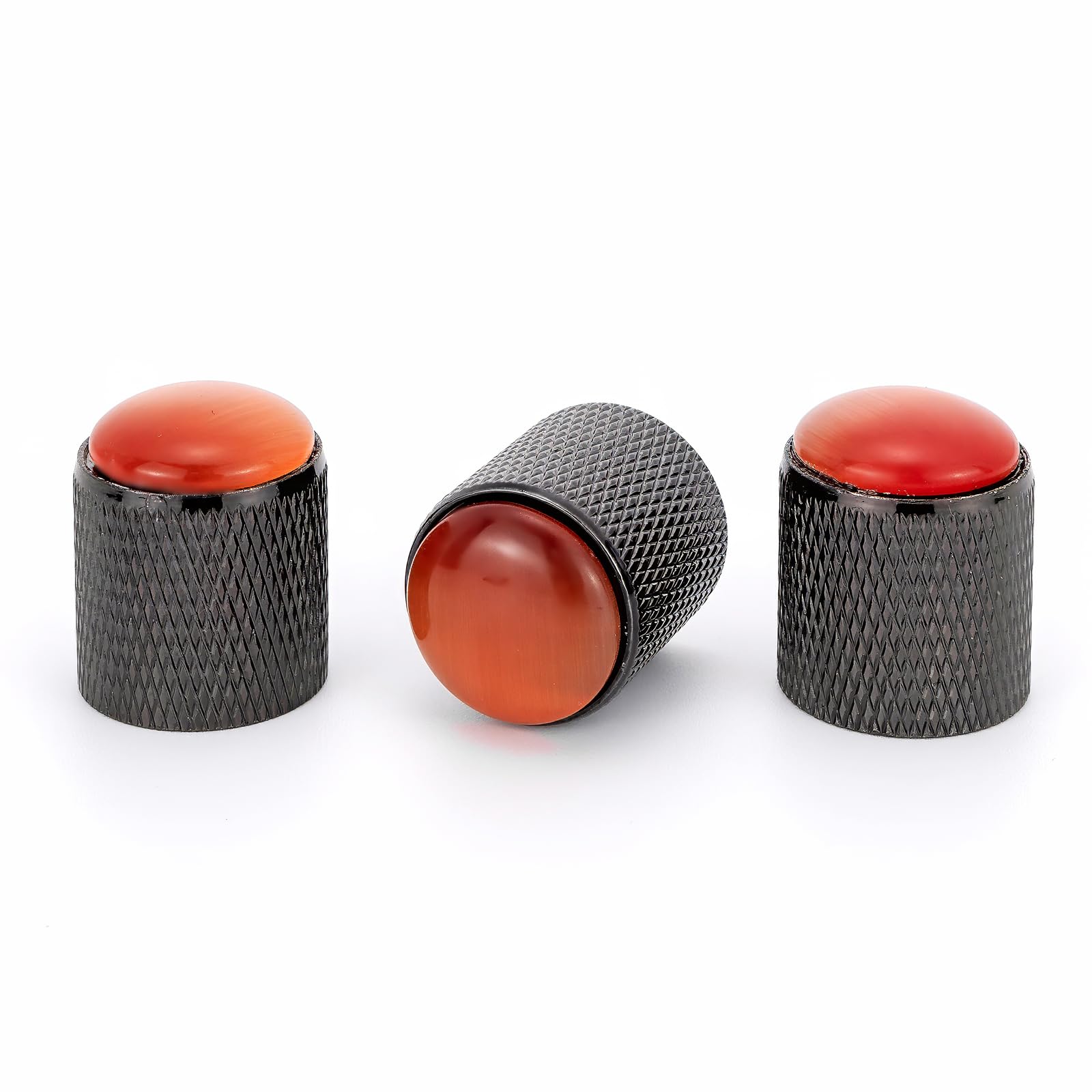 Boutons de volume rouge pour guitare électrique, lot de 3 dômes métalliques de 6mm