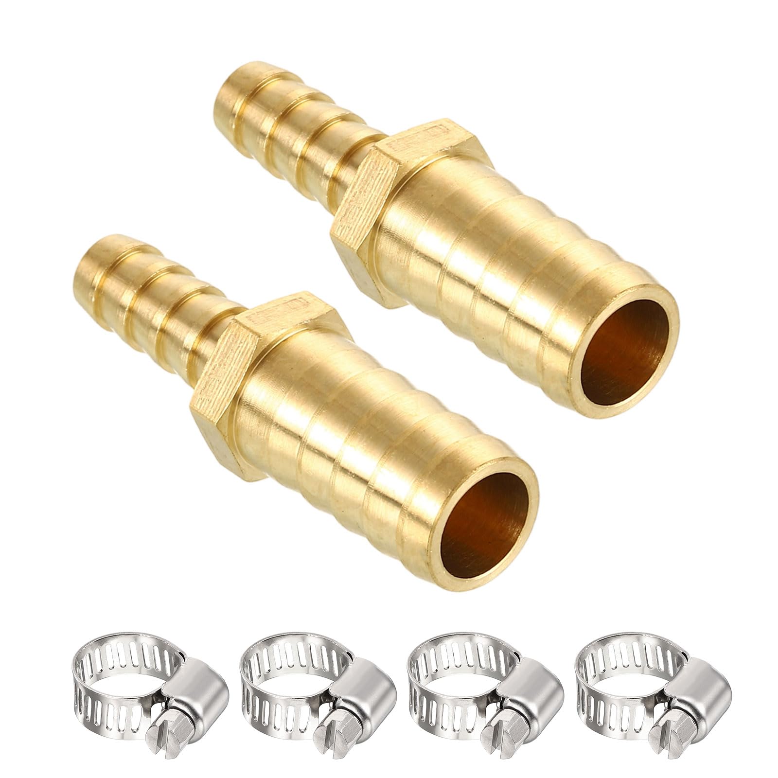 Kozelo 2pcs Brass Hose Barb Fitting 15mm Fittings Barb to 8mm Fittings