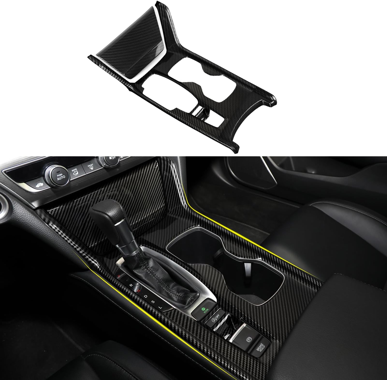 Gas Version Car Gear Shift Panel Decals for Honda Accord 2018 2019 2020 2021 2022 10th Gen Accessories ABS Carbon Fiber Interior Stickers