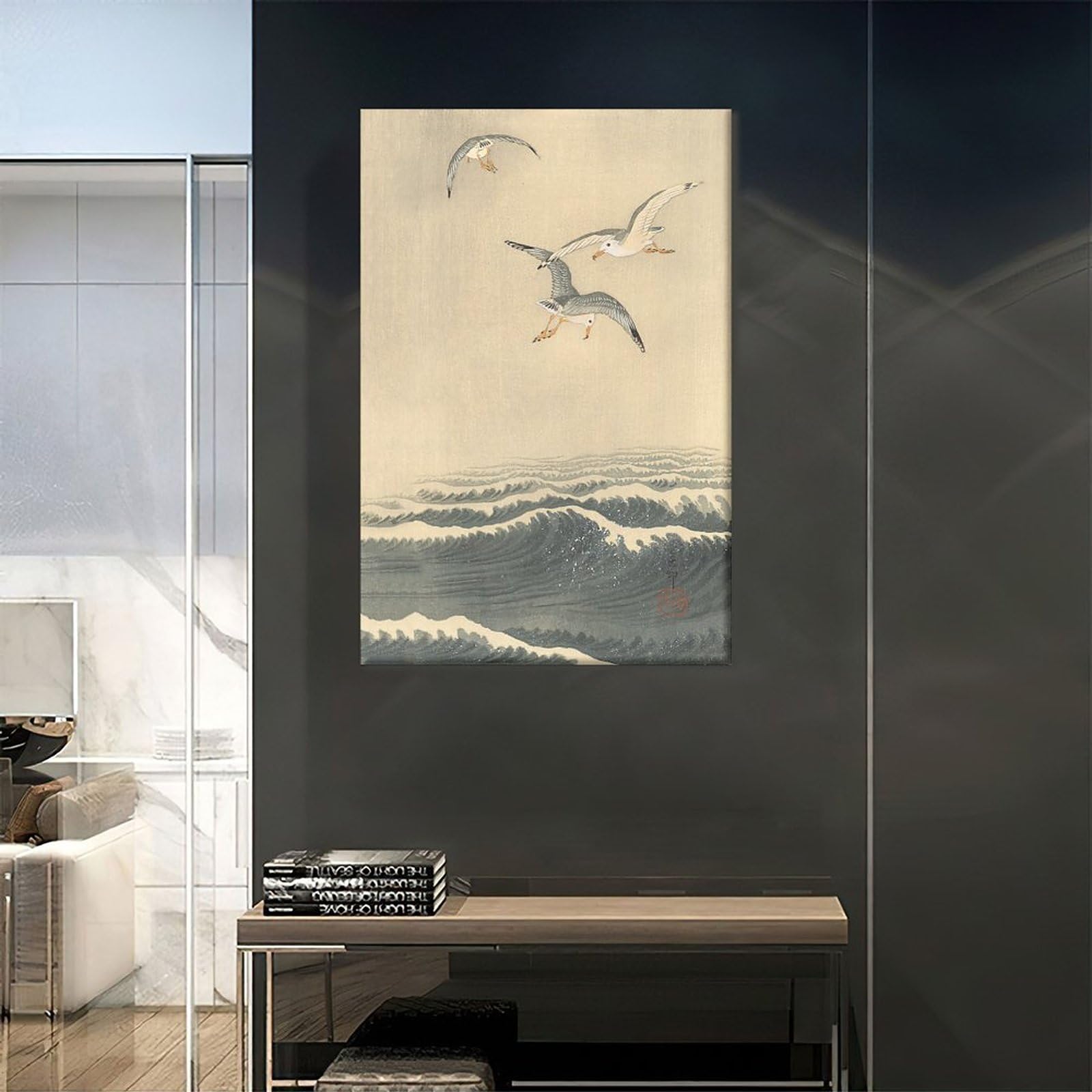 Amazon.co.jp: 有名画家小原古邨の絵画を完全収録。『カモメ』。原画の