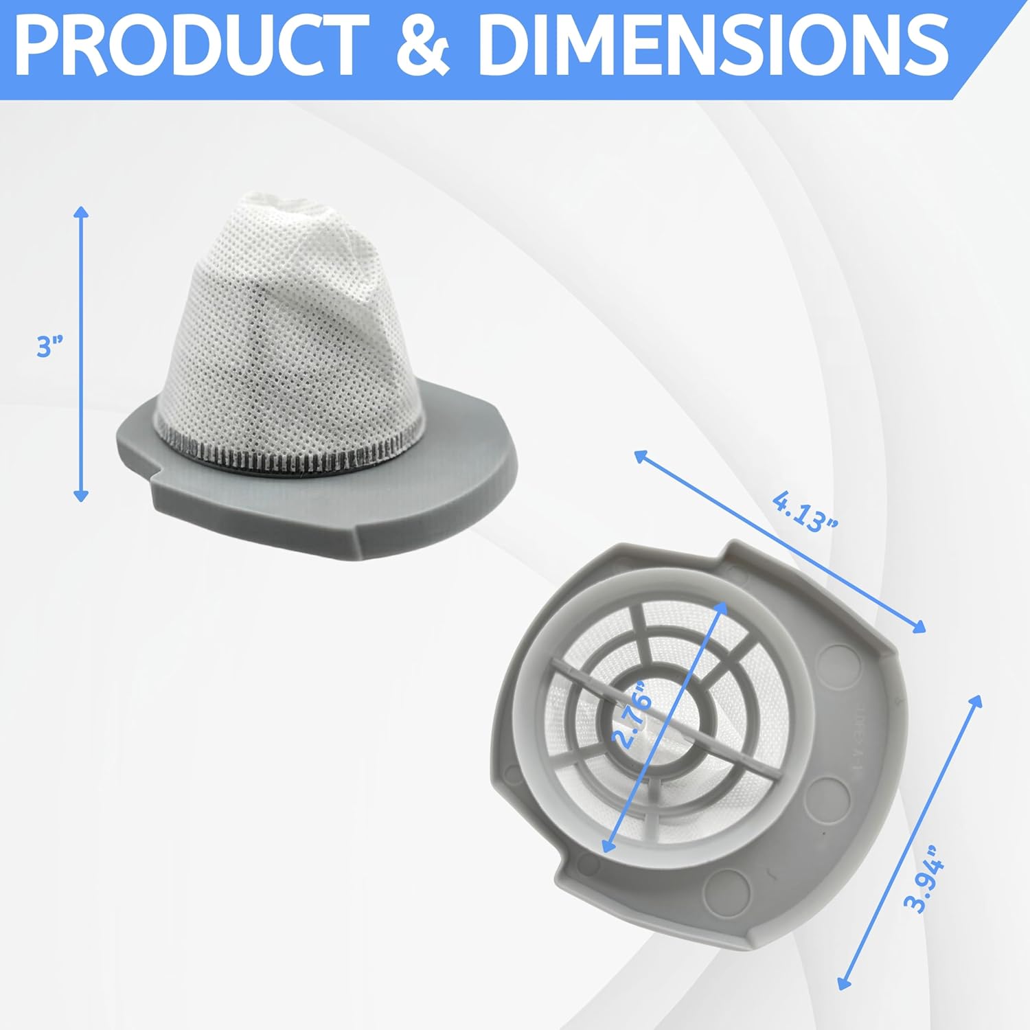 Nispira 2610 2611 Lightweight Vacuum Replacement Mesh Filter for Bissell 3-in-1 Turbo Stick Cleaner Part #1620624, 3 Pack