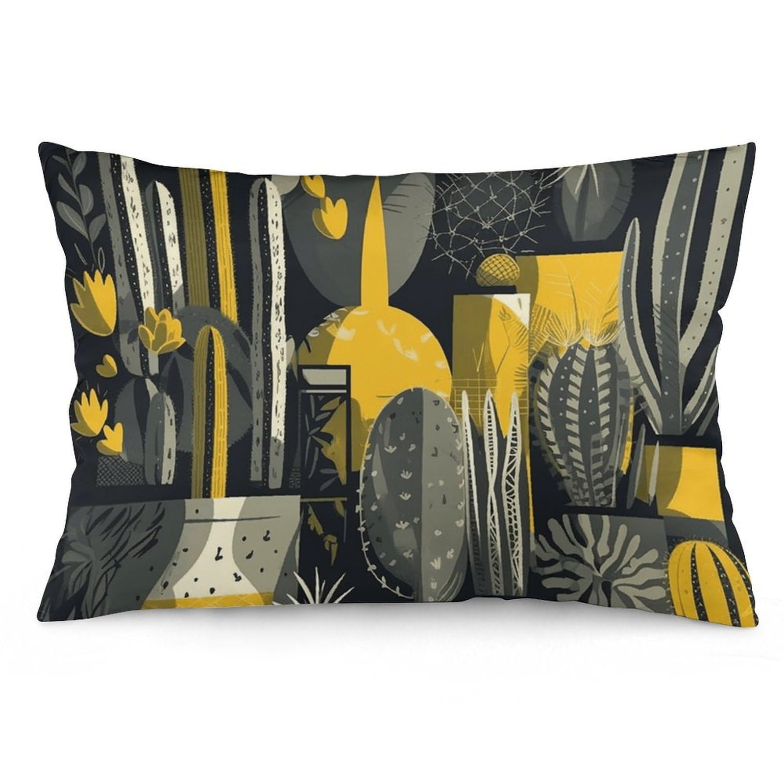 2 Pack Pillow Cases for Hair and Skin, Soft Breathable Pillow Case Covers with Hidden Zipper, Cactus Pattern Pillowcase 20"x30" Pillow Covers for Sleeping Gift