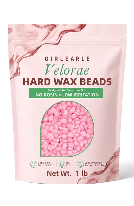 GIRLEARLE Cera em Pérolas Dura sem Colofônia para Depilação, Pele Sensível, 454 g