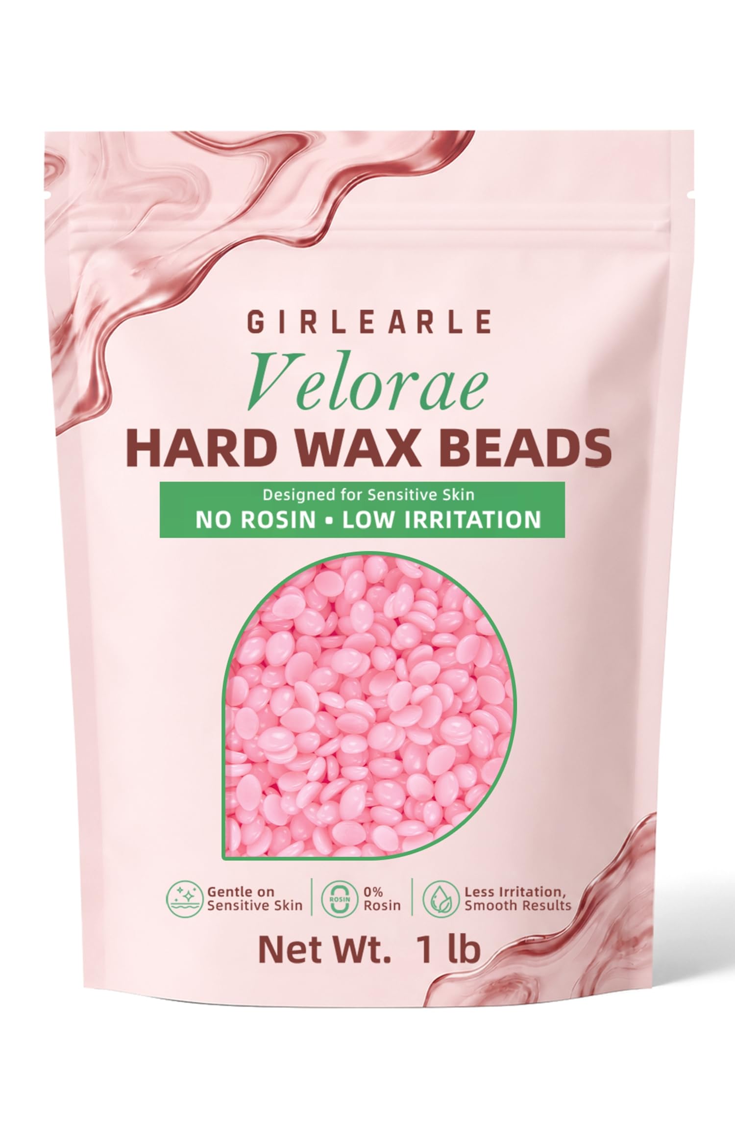 GIRLEARLE 1 lb Rosin-Free Hard Wax Beads For Hair Removal, Sensitive Skin