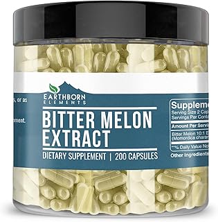 Earthborn Elements Bitter Melon 200 Capsules, Pure & Undiluted, No Additives