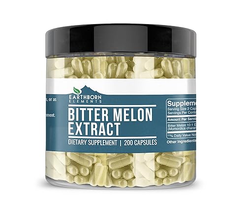 Earthborn Elements Bitter Melon 200 Capsules, Pure & Undiluted, No