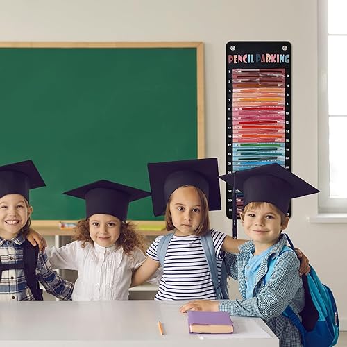 Vista 40 de Sabary Organizador de lápices para estacionamiento, organizador de lápices, tela de nailon con ojales y tira magnética para niños, profesores