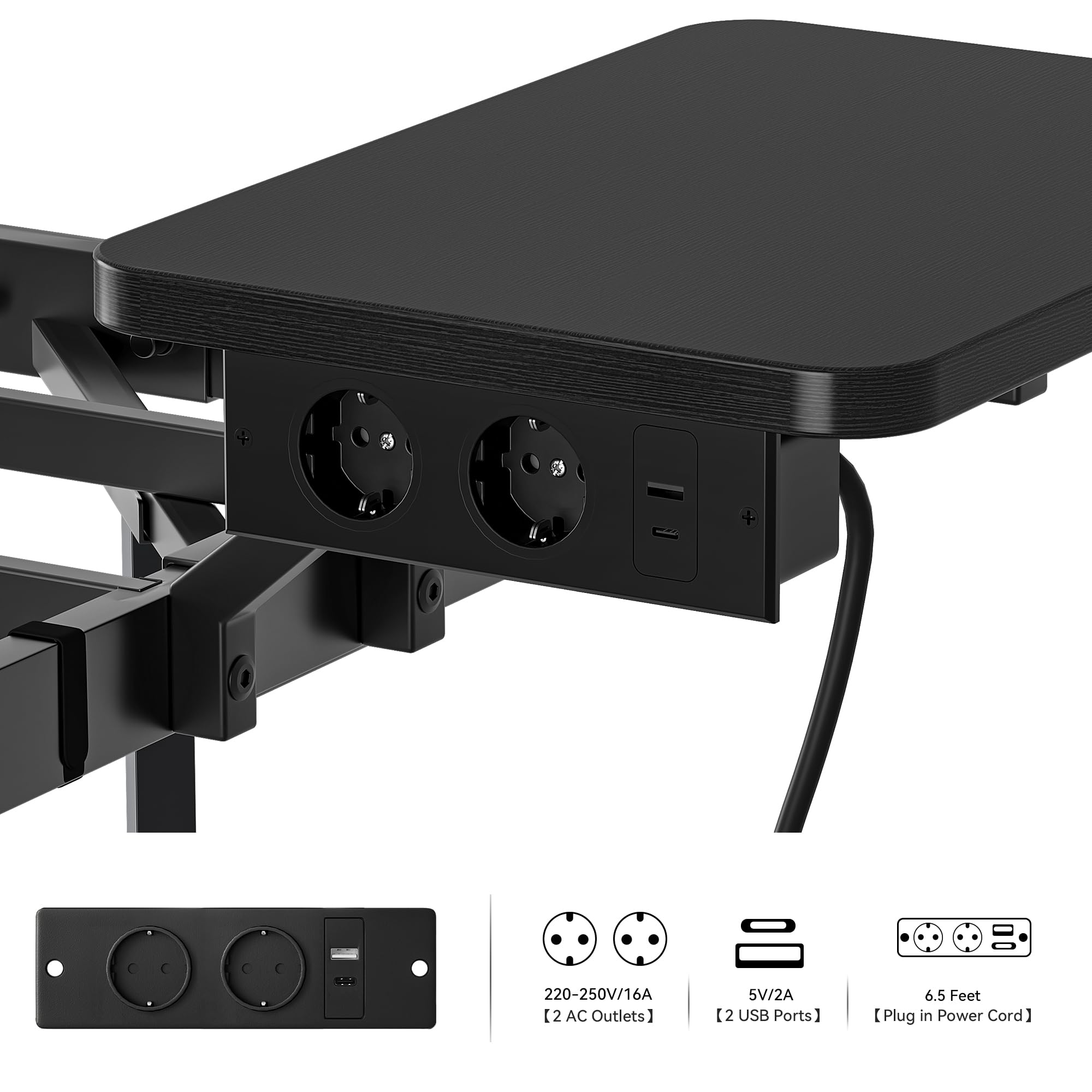 YITAHOME Lit LED avec Station de Charge USB-C - Tête de lit sans Matelas - 120 x 200 cm