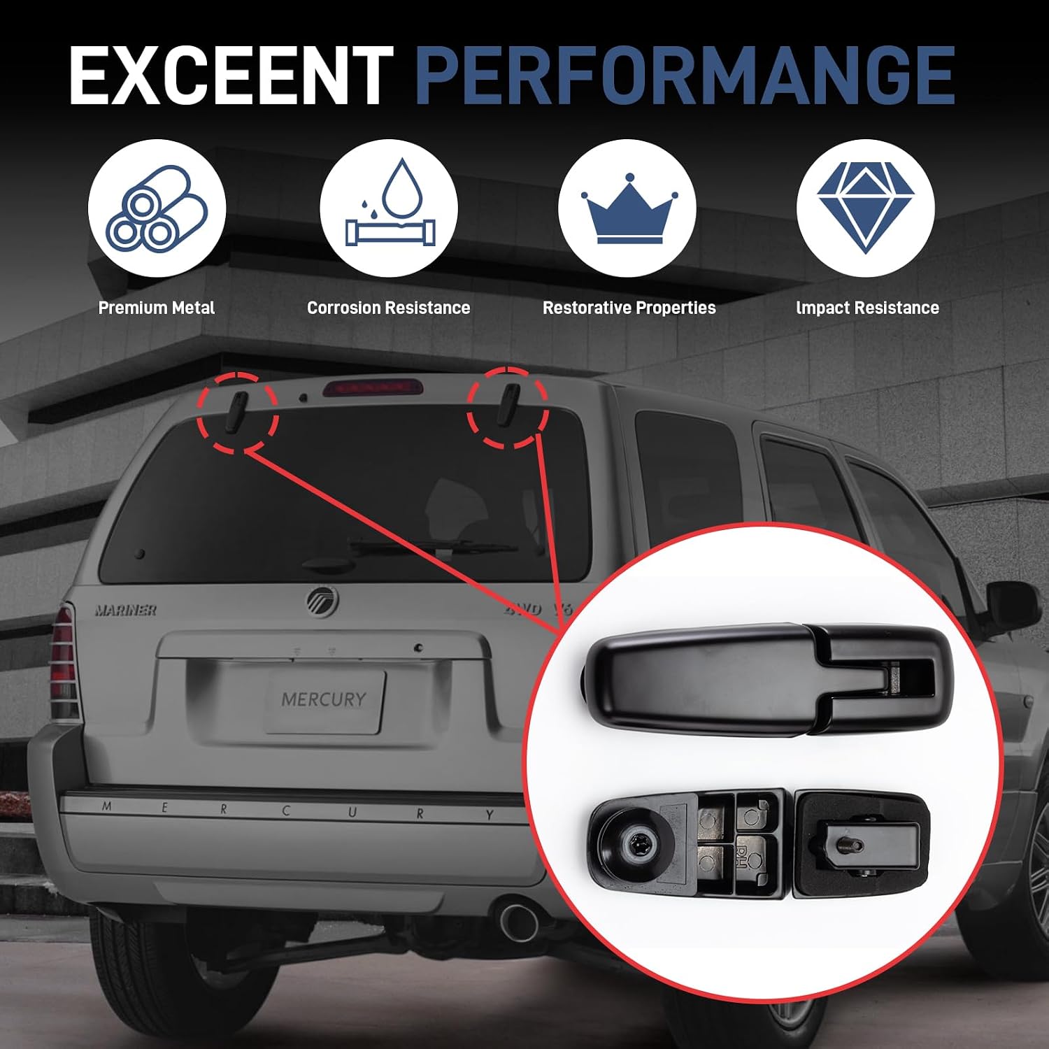 YL8Z78420A68BA Rear Window Hinge Set Compatible with 2001-2007 Ford Escape 2005-2007 Mercury Mariner, Liftgate Glass Hinge Right & Left Replace#YL8Z78420A68BA YL8Z78420A69BA YL8Z-78420A68-BA