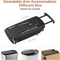 Vista 2 de Yaxa Basics Trituradora de papel cortado en tiras de 8 hojas, CD y tarjetas de crédito con apagado automático, diseño compacto, portátil, sin