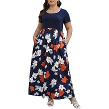 Nemidor Women Plus Size Summer Dress Casual Maxi Pocket