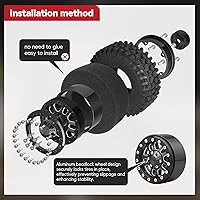 Vista 6 de Juego de ruedas y neumáticos Beadlock de aluminio de alto agarre 1.9 para Traxxas TRX-4 Axial SCX10 Capra RC4WD Redcat Gen8 escala 110 RC Crawler