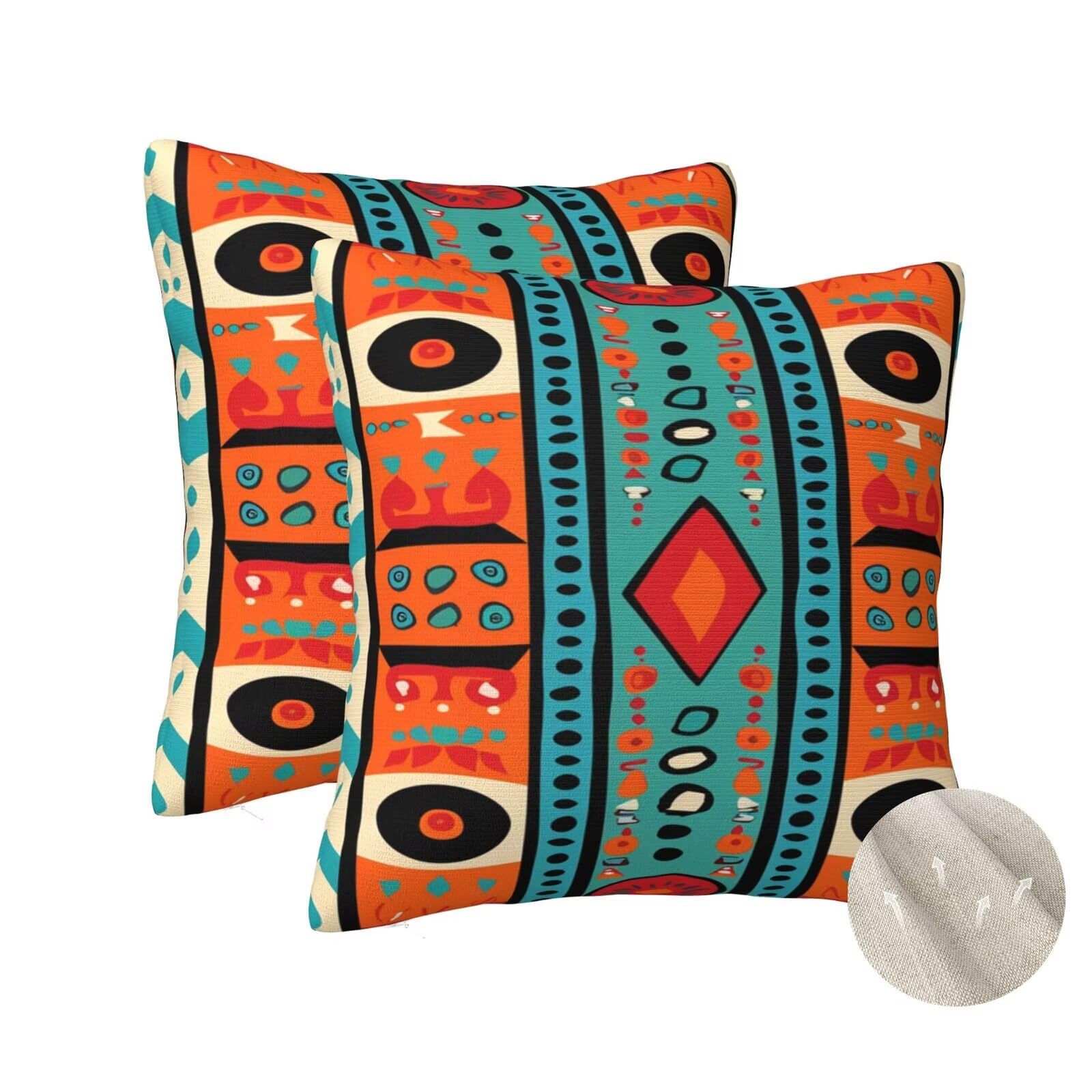 Housse coussin 60x60 cm lot de 2 motif Égypte pour déco canapé salon