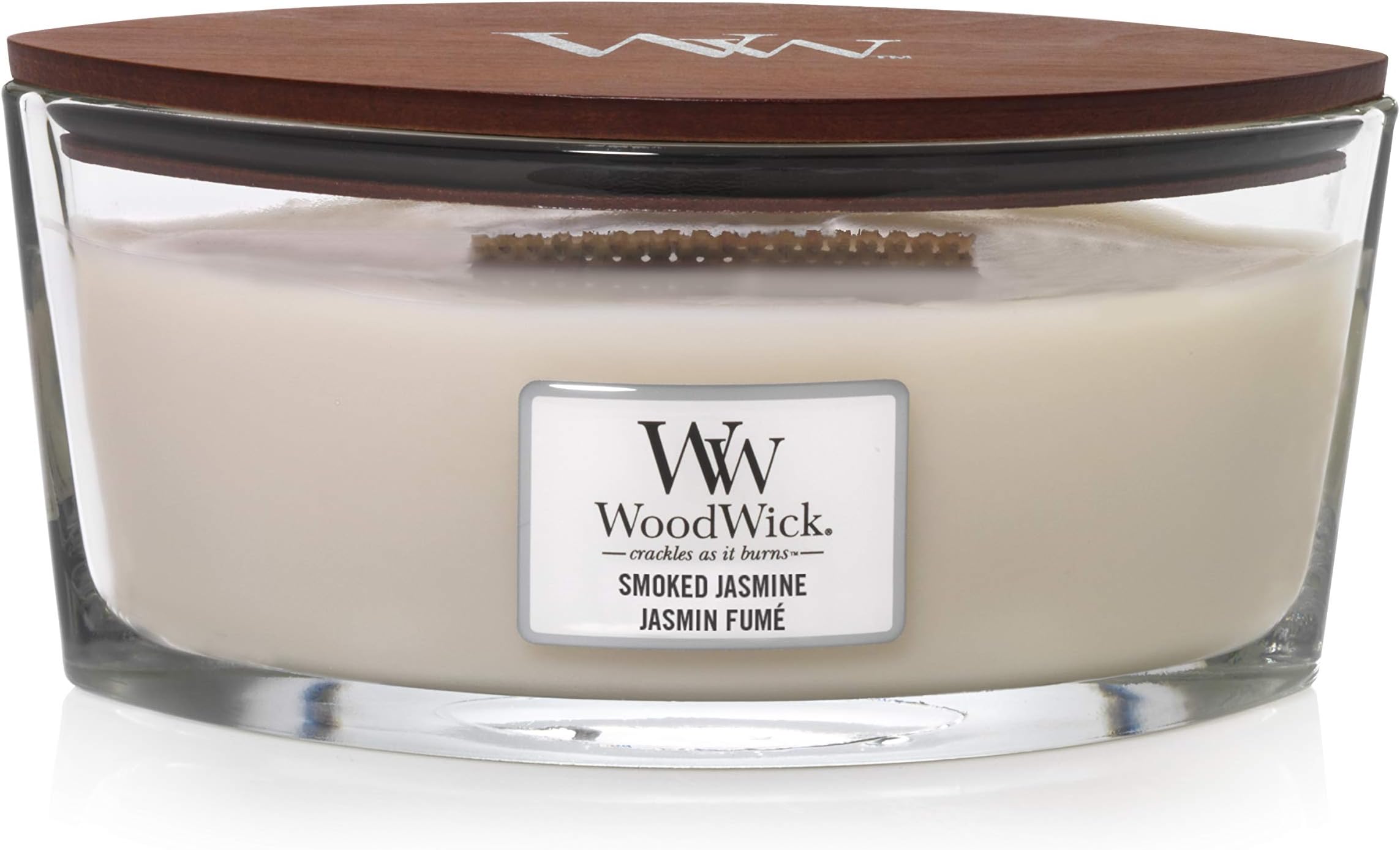 Woodwick Ellipse Scented Candle with Crackling Wick, Smoked Jasmine