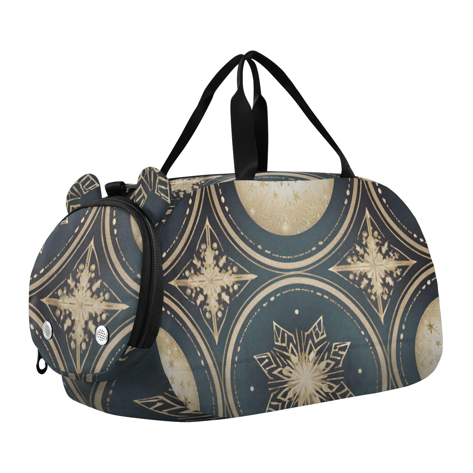 Flradish Stars Kids Overnight Duffle Bag,Gymnastics Sports Dance Bag with Shoe Compartment & Wet Pocket, Travel Weekender Tote for Boys & Girls