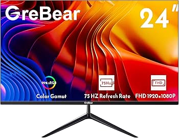 Amazon.com: GreBear 24 Inch Computer Monitor, FHD 1080p PC Monitor
