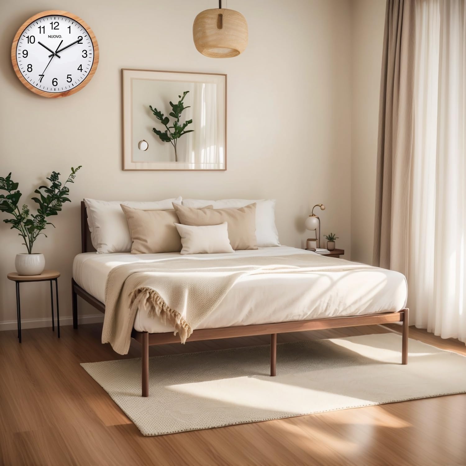 NUOVO Reloj de pared redondo de grano de madera de 40 cm (40 cm)