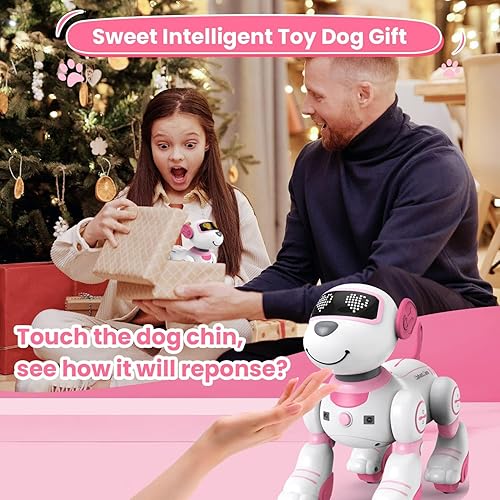 Miniatura 8 de Perro robot para niños de 7 a 8 años, juguetes robot interactivo con control remoto y función táctil de seguimiento y tacto robótico para perros y