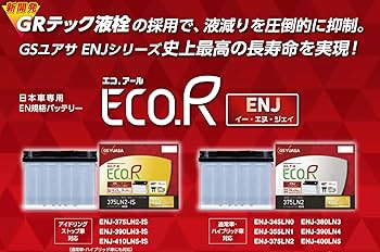 GSユアサ 355 LN1 ECO.R 国産車専用バッテリー GS YUASA カーバッテリー ENJシリーズ ECO．R(エコ．アール) ENJ