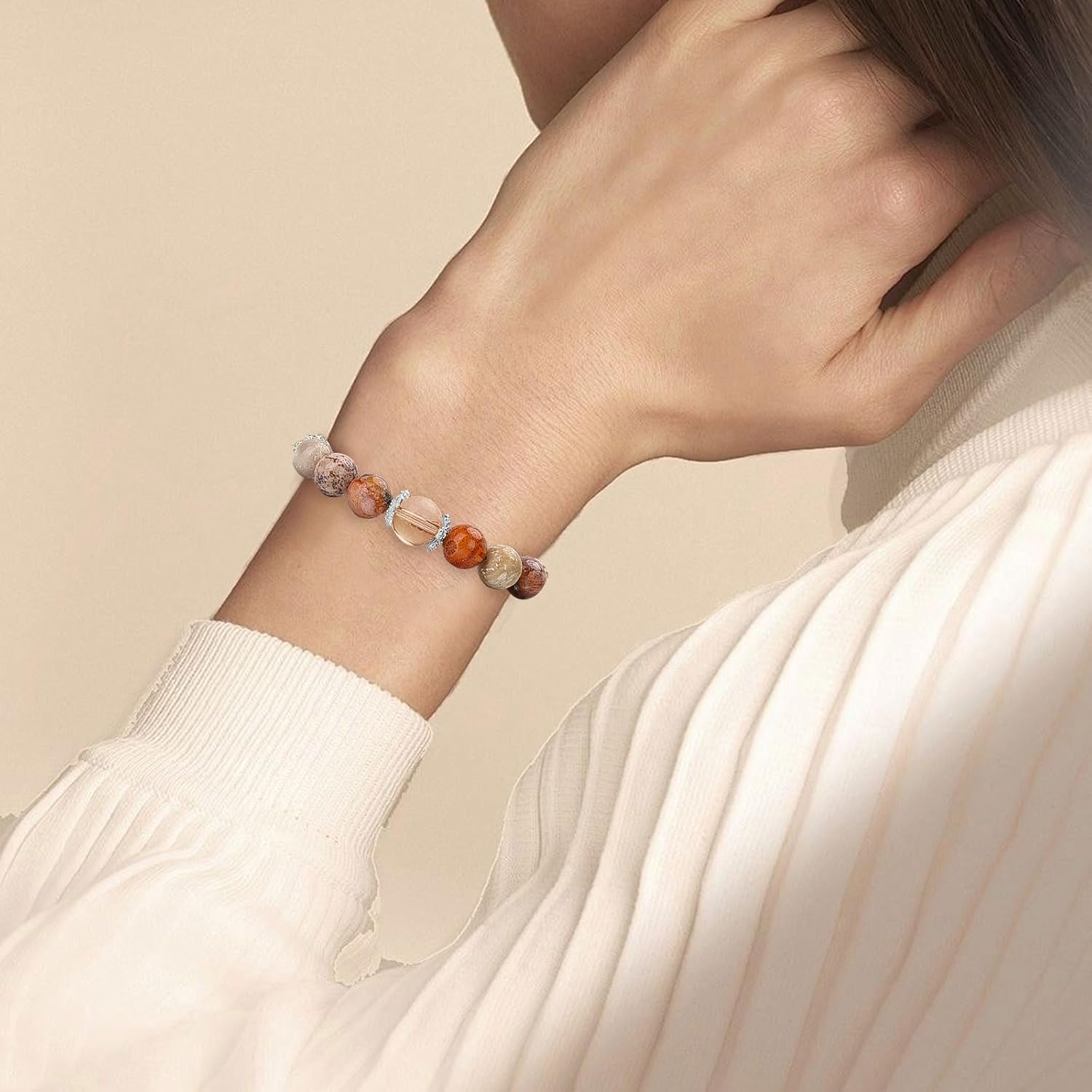 Natural Stone Gemstone Charm Bracelet – Graduation & Birthday Gifts for Her, Handmade Gifts for Women: Mother’s Day, Valentine’s & Anniversary - Image 3